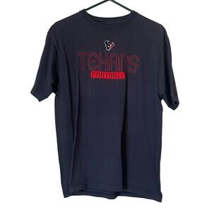 Houston Texans Womens Large Football Navy Short Sleeve Embroidered NFL Crew Red